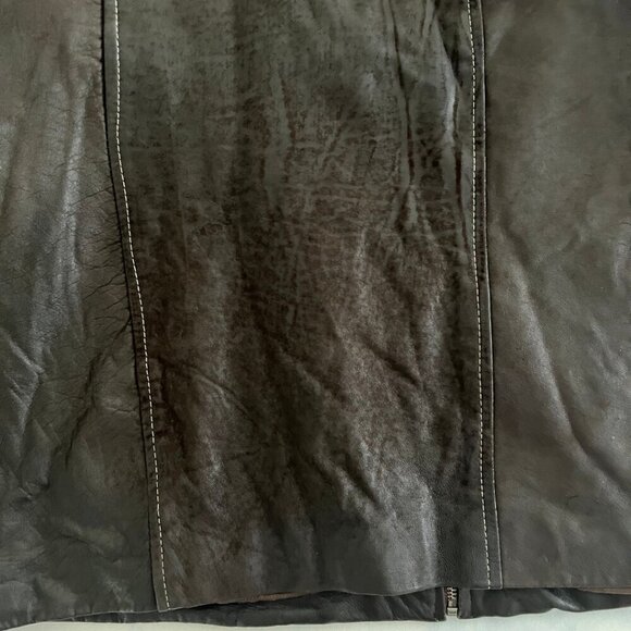 Mod & Mod Brown Leather Car Coat - Picture 6 of 8
